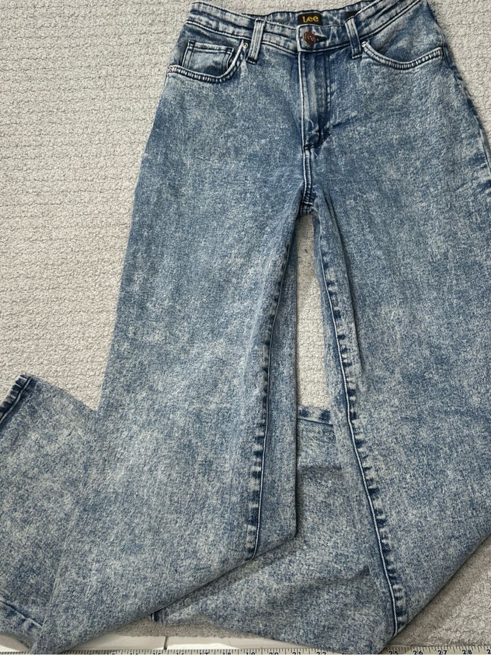 LEE High‎ Rise A Line Wide Leg Baggy Jeans 26 Stonewashed Y2K Retro EUC - Picture 3 of 10